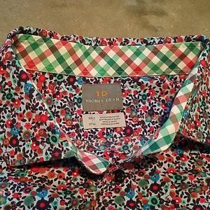 Thomas Dean Floral Pattern Button Down Shirt 3XLT